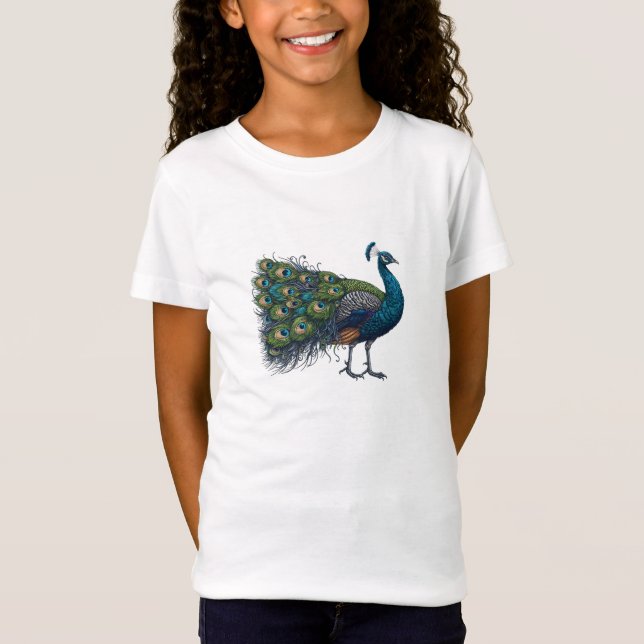 Peacock bird Bra Jersey T-Shirt (Framsida)