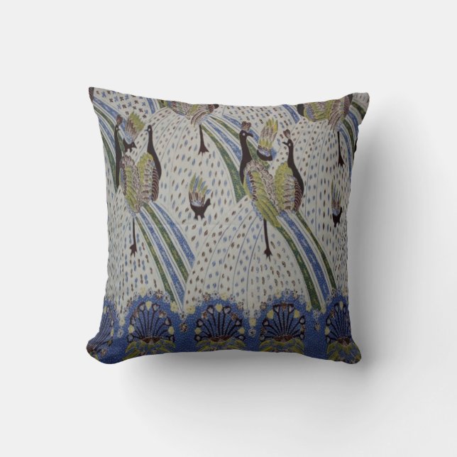 Peacock Bird Mönster Dekorativ kudde (Framsida)