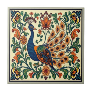 Peacock Bird Morris Morgan Boho Kakelplatta