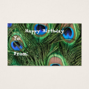 Peacock Birthday Gift Märkres Visitkort