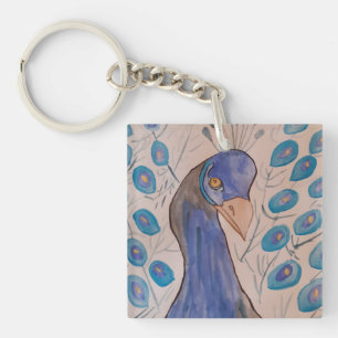 Peacock Blue Acrylic Nyckelring