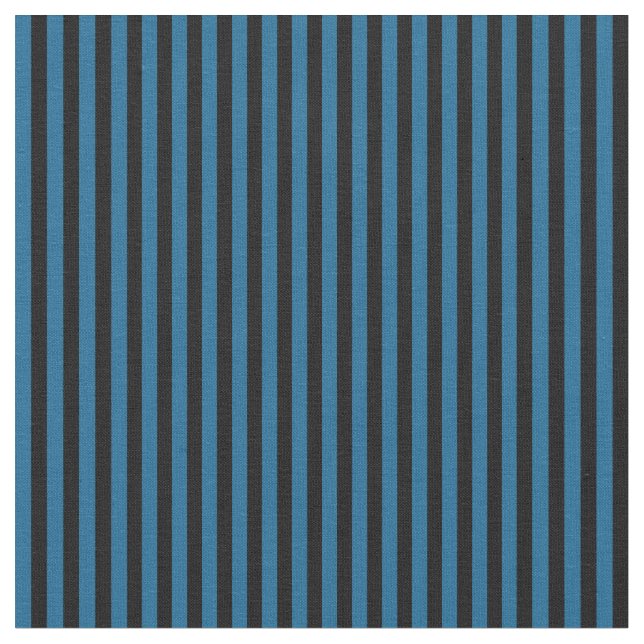 peacock blue and black stripes tyg (Närbild)