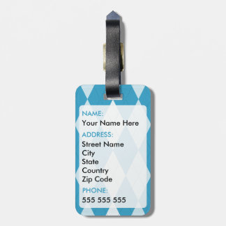 Peacock Blue Argyle Small Diamond Shape Bagagebricka