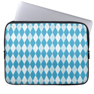 Peacock Blue Argyle Small Diamond Shape Laptop Fodral