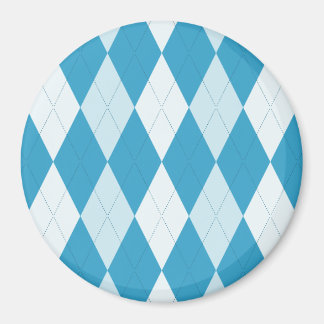 Peacock Blue Argyle Small Diamond Shape Magnet