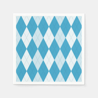 Peacock Blue Argyle Small Diamond Shape Pappersservett