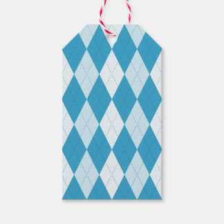 Peacock Blue Argyle Small Diamond Shape Presentetikett