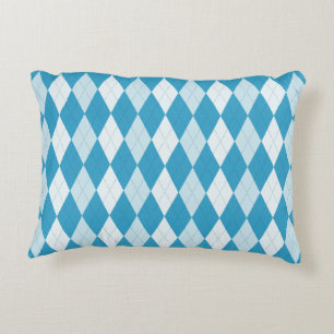 Peacock Blue Argyle Small Diamond Shape Prydnadskudde