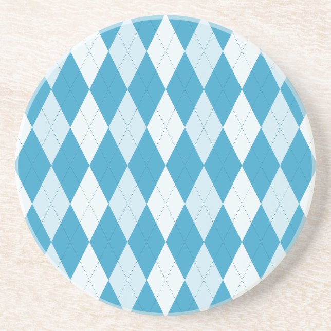 Peacock Blue Argyle Small Diamond Shape Underlägg (Framsidan)