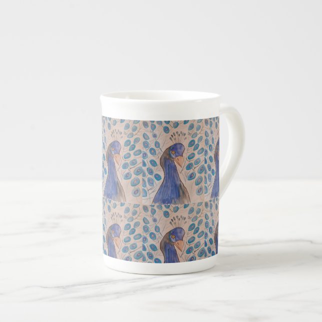 Peacock Blue Benporslin Mugg (Framsida höger)