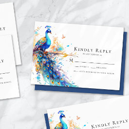 Peacock Blue Bröllop OSA Card Anteckningskort
