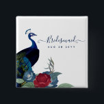 Peacock Blue Burgundy Winter Fall Wedding Knapp<br><div class="desc">Vackra Peacock med kalk och blått,  burgundblommor,  sage grönt löv på hösten,  hösten,  vinterbröllopsartiklar. En del av en större samling som omfattar inbjudningar till budgetbröllop,  spara datumen,  RSVP-program,  tack vare fotokort,  möhippa- och bröllopsfest-presentationer och mycket annat. Om du vill ha en detaljerad FREE-planering för vinterbröllop går du till weddingdesignchic.com.</div>
