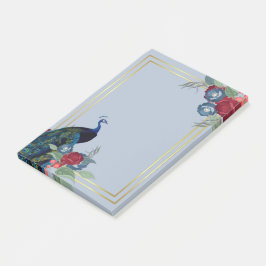 Peacock Blue Burgundy Winter Fall Wedding Post-it Block