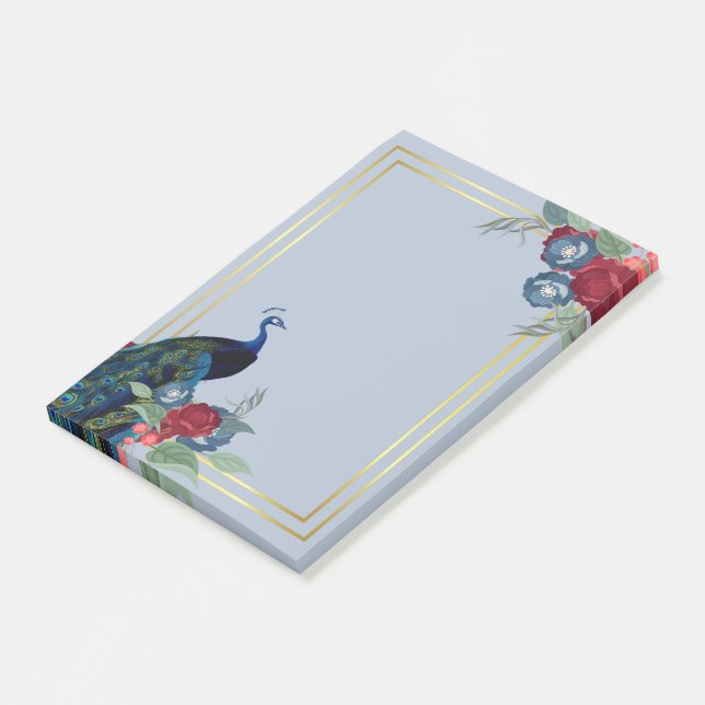 Peacock Blue Burgundy Winter Fall Wedding Post-it Block (Vinklad)