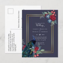 Peacock Blue Burgundy Winter Fall Wedding