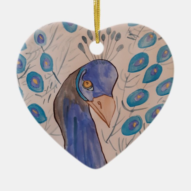 Peacock Blue Ceramic Ornament (Framsidan)