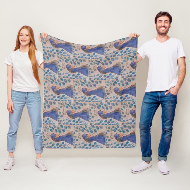 Peacock Blue Fleecefilt (På plats)