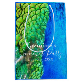 Peacock Blue Grönt Feather Struktur Summer Vibes m