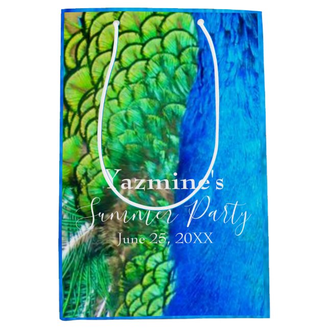 Peacock Blue Grönt Feather Struktur Summer Vibes m (Framsidan)