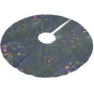 Peacock Blue Grönt Galactic Glitter Julgransmatta Borstad Polyester