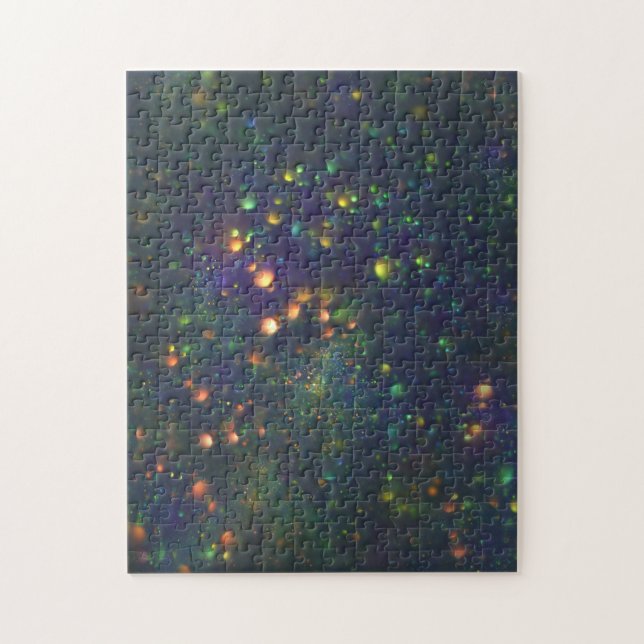 Peacock Blue Grönt Galactic Glitter Pussel (Vertikal)