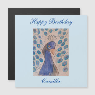 Peacock Blue Magnetic Birthday Card