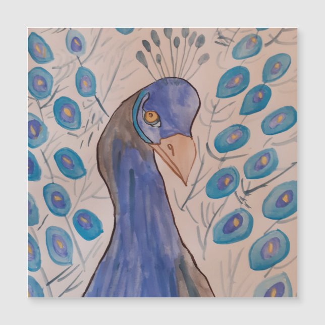Peacock Blue Magnetic Card (Framsida)