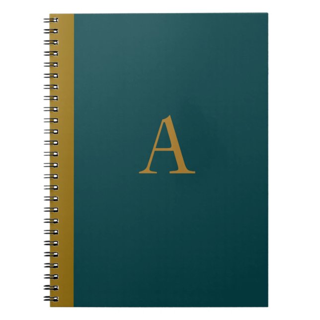 Peacock Blue Monogrammed Notebook  Anteckningsbok (Framsidan)