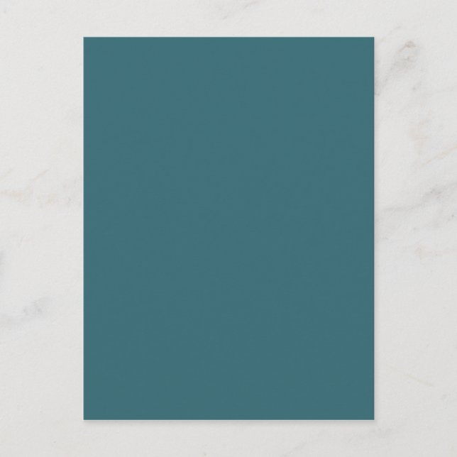 Peacock Blue (Mörk Teal eller Deep Aqua Solid Färg Vykort (Framsida)