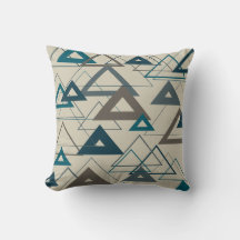 Peacock Blue och Grått Triangles