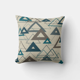 Peacock Blue och Grått Triangles Kudde