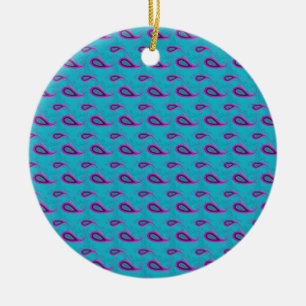 Peacock Blue Paisley Julgransprydnad Keramik