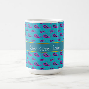Peacock Blue Paisley Kaffemugg