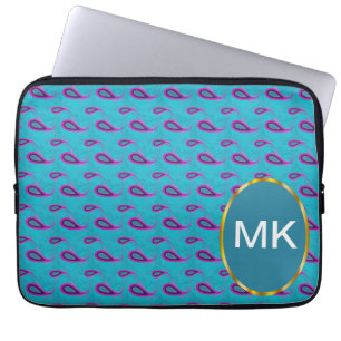 Peacock Blue Paisley Laptop Fodral