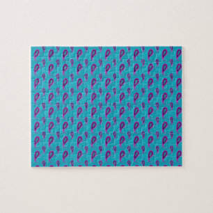 Peacock Blue Paisley Pussel