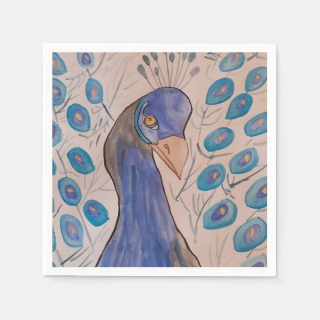 Peacock Blue Papper Napkins Pappersservett (Framsidan)