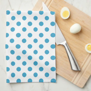Peacock Blue Polka dots Circles Kökshandduk