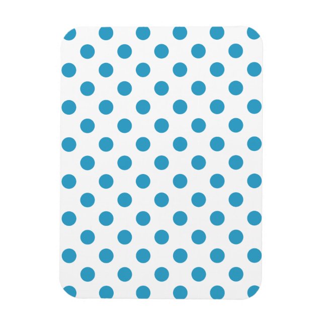 Peacock Blue Polka dots Circles Magnet (Vertikal)