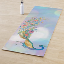 Peacock Blue Rosa Yoga Mat