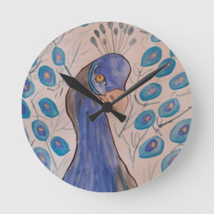 Peacock Blue Rund Klocka