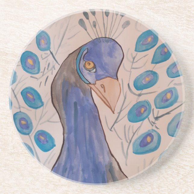 Peacock Blue Sandstone Underlägg (Framsidan)