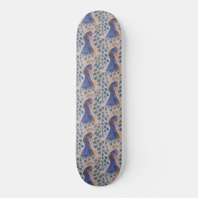 Peacock Blue Skateboard (Framsida)