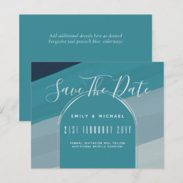 Peacock Blue Teal Bröllop i Modern Sea Glass Ocean