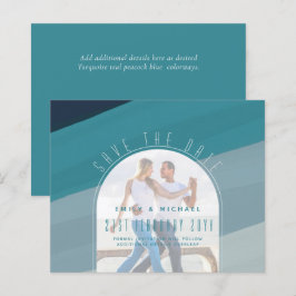 Peacock Blue Teal Bröllop i Modern Sea Glass Ocean