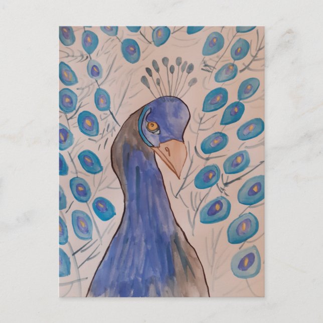 Peacock Blue Vykort (Framsida)