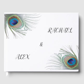 Peacock Bröllop Guest Bok