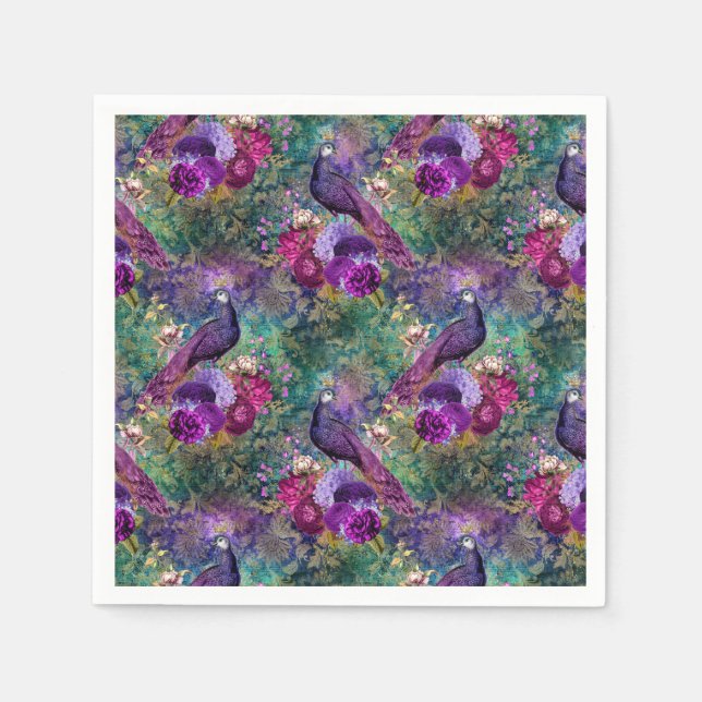 Peacock Bröllop levererar Pappra blöjor Pappersservett (Framsidan)