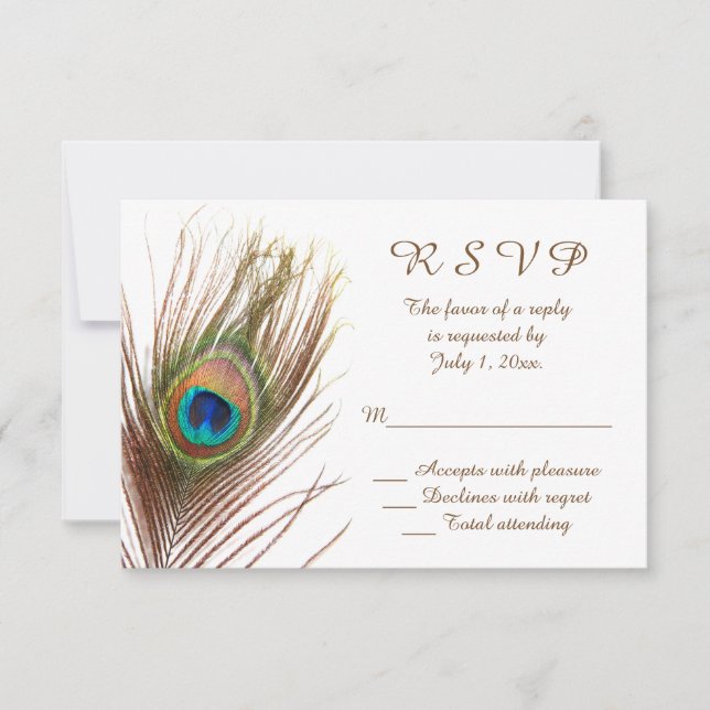 Peacock Bröllop OSA Kort (Framsida)