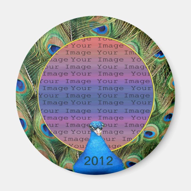 Peacock Bröllop Photo Magnet (Framsidan)