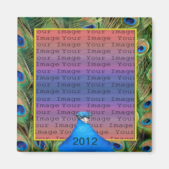 Peacock Bröllop Photo Magnet (Framsidan)